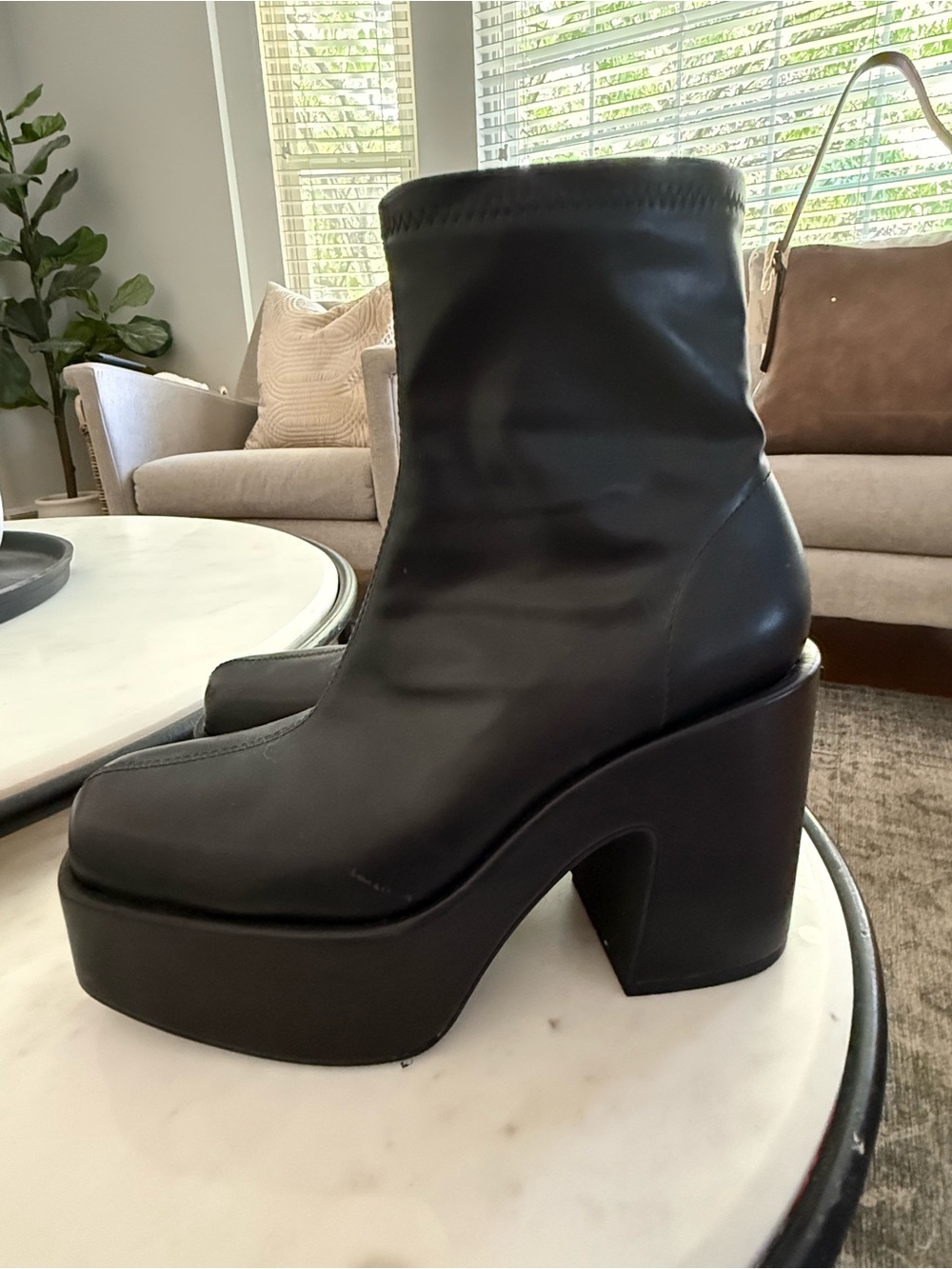 Pull&Bear Black Platform Ankle Boots